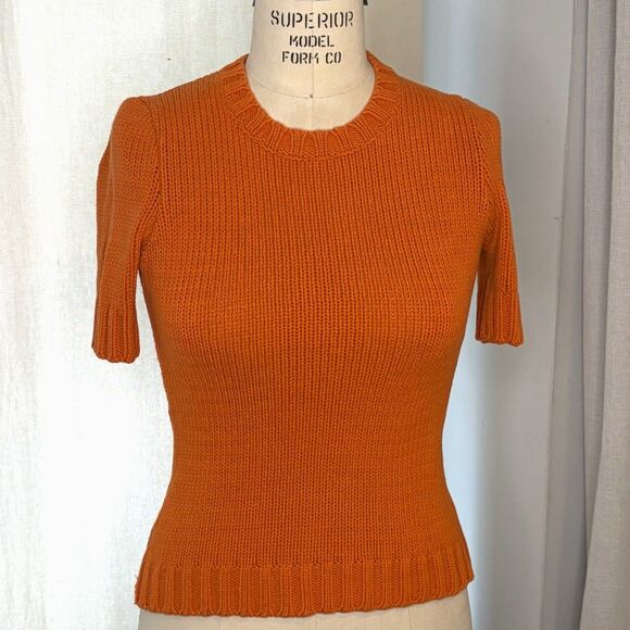 Isabel Marant Sweaters - Isabel Marant Vintage Orange Short Sleeve Sweater Top Size 2 1990s